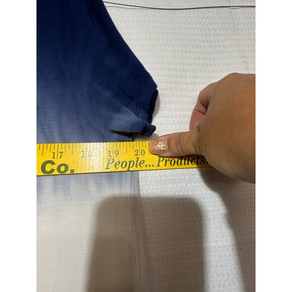 Hollister Must Have Collection Women's Blue Tie Dye Ombre Flowy Tee Size M - Picture 8 of 9